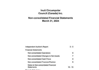 Inuit Circumpolar Council (Canada) Inc. – Non-consolidated Financial Statements March 31, 2024