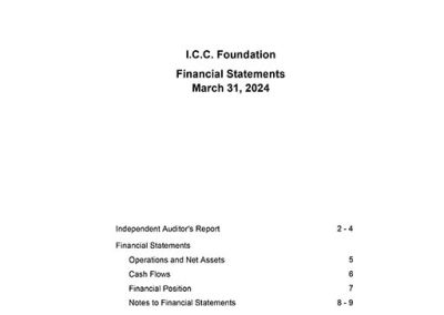 I.C.C. Foundation – Financial Statements March 31, 2024